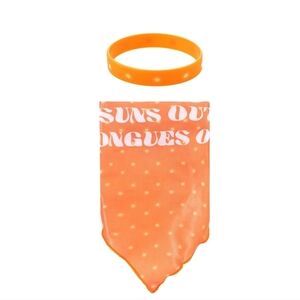 Pet Accessories Bracelet & Bandana Set 2 Sun Out Tongue Out S/M 0.75" x 6"